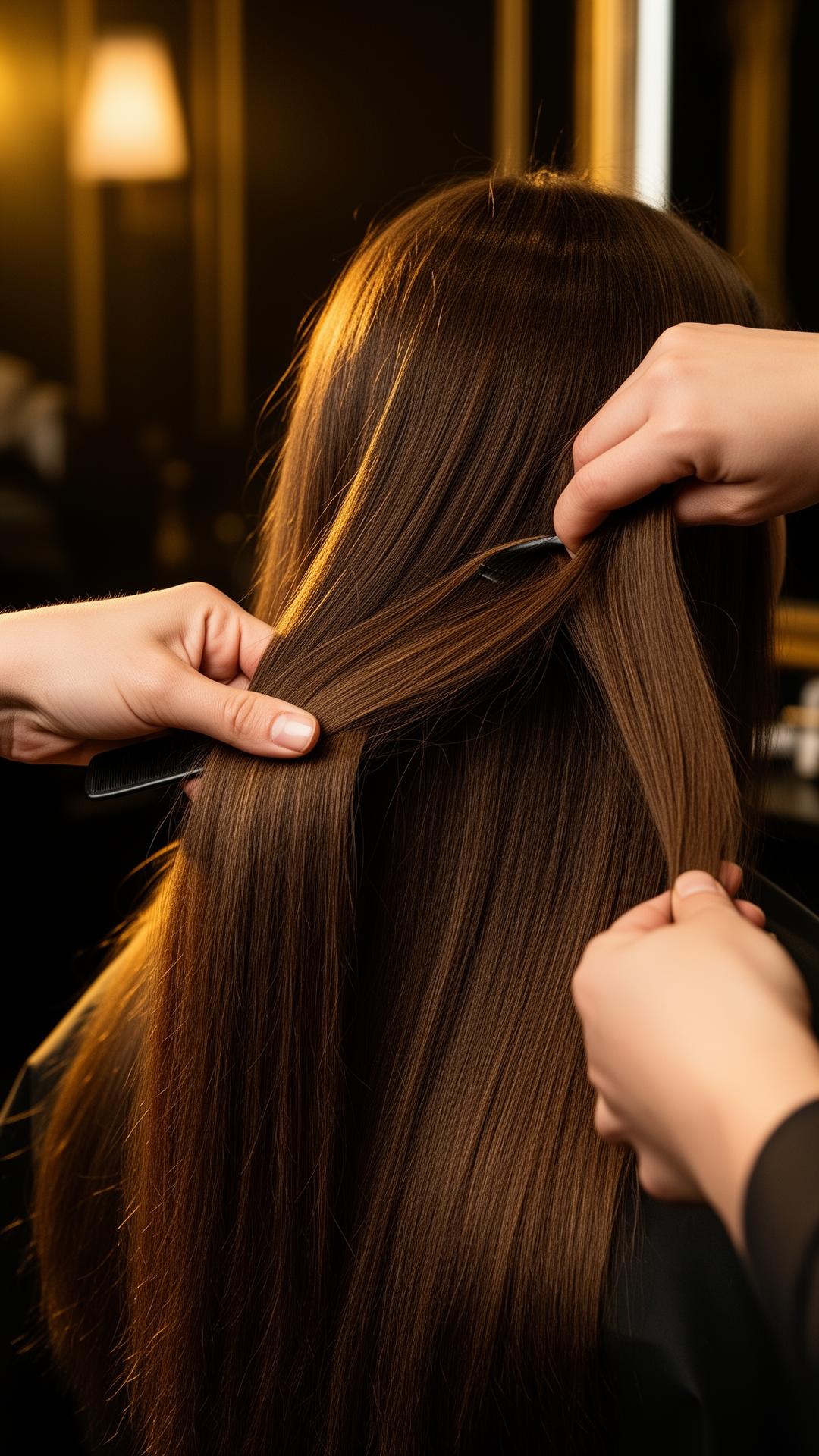 Aplicação de mega hair